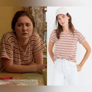 Madewell Whisper Cotton Crewneck Tee in Cordoba Stripe women’s size medium